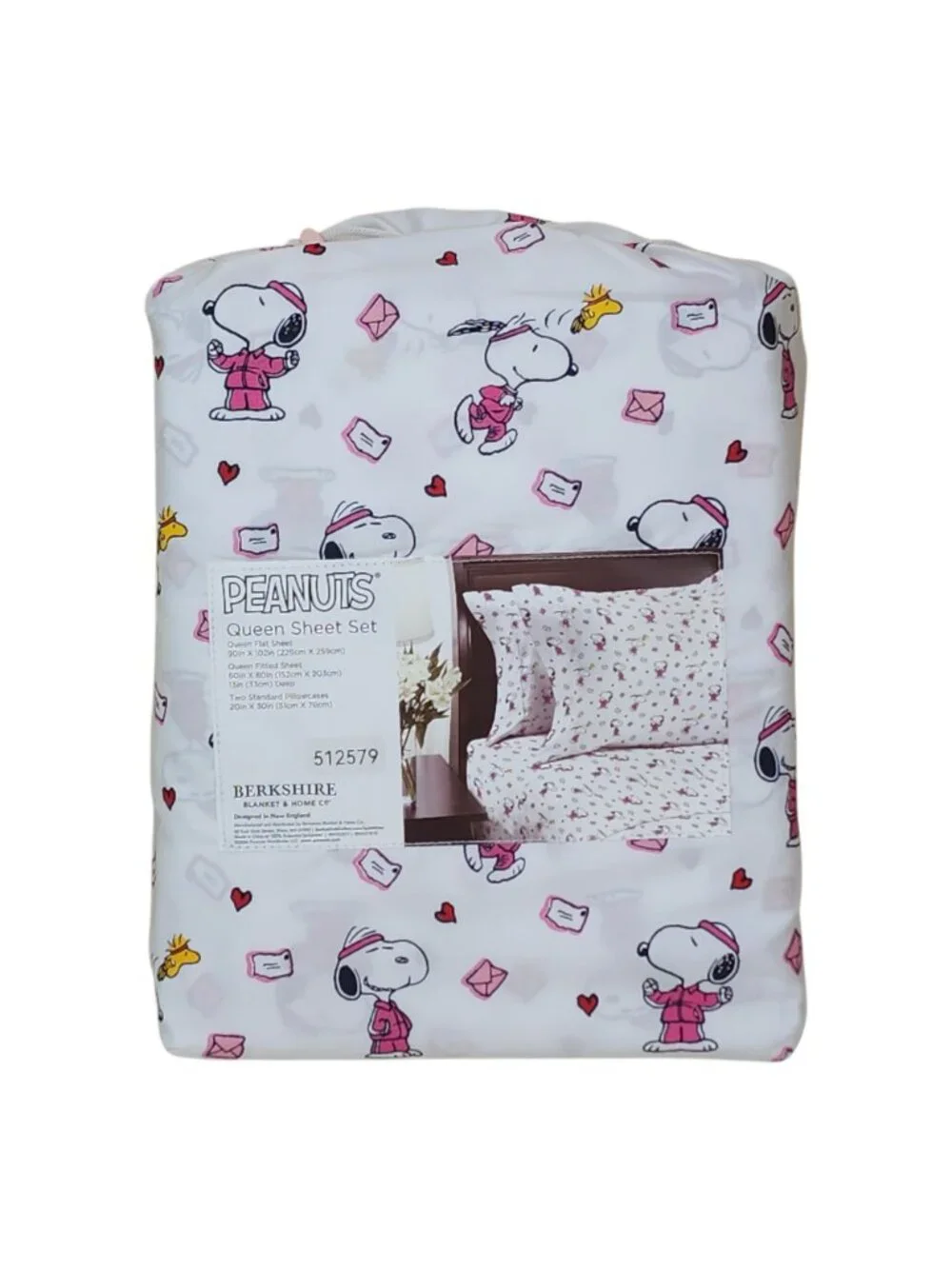 Peanuts Snoopy & Woodstock Queen Sheet Set By Berkshire Valentines Day Letters